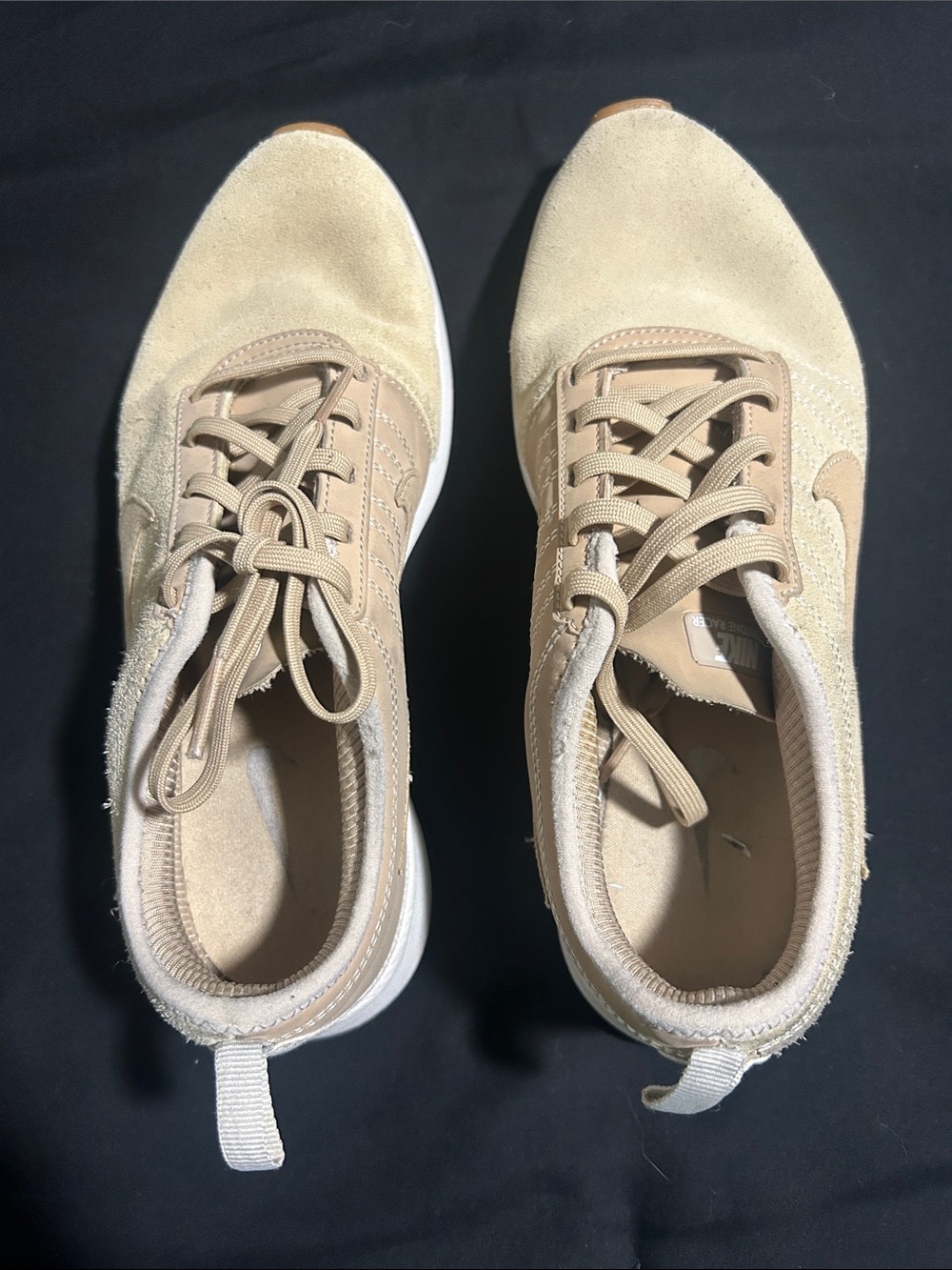 Nike Women’s Beige Suede Lace-Up Sneakers